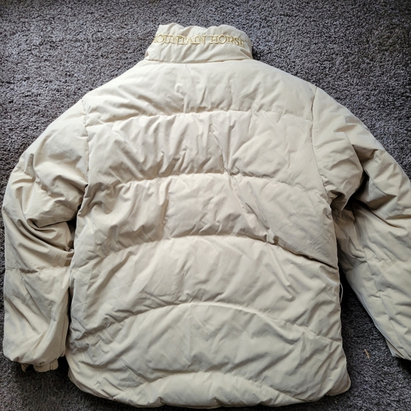 MOUNTAIN HORSE EQUESTRIAN Puffer Reversible Tan Gray Jacket Coat Woman's Large - Picture 7 of 13